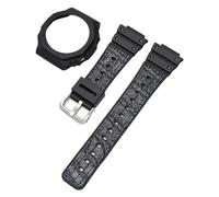 JVEIWAD Kit modificado compatible con Casio G-Shock GA-2100 GA-2110 Reemplazo Hombres TPU Goma Correa de reloj de liberación rápida Caja con correa Accesorios de bisel(Black blue01)