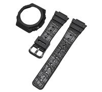 JVEIWAD Kit modificado compatible con Casio G-Shock GA-2100 GA-2110 Reemplazo Hombres TPU Goma Correa de reloj de liberación rápida Caja con correa Accesorios de bisel(Black black02)