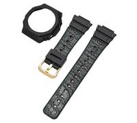 JVEIWAD Kit modificado compatible con Casio G-Shock GA-2100 GA-2110 Reemplazo Hombres TPU Goma Correa de reloj de liberación rápida Caja con correa Accesorios de bisel(Black green03)