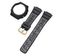 JVEIWAD Kit modificado compatible con Casio G-Shock GA-2100 GA-2110 Reemplazo Hombres TPU Goma Correa de reloj de liberación rápida Caja con correa Accesorios de bisel(Black white03)