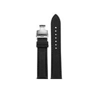 JVEIWAD Reloj deportivo de cuero y lona de nailon y fibra de buceo for hombre, 20, 21, 22, 23 y 24mm, botón de mariposa Compatible con TAG Heuer Racing F1(Black-Silver,23mm)