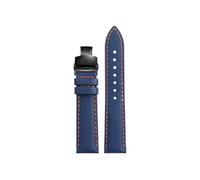 JVEIWAD Reloj deportivo de cuero y lona de nailon y fibra de buceo for hombre, 20, 21, 22, 23 y 24mm, botón de mariposa Compatible con TAG Heuer Racing F1(Blue orange-Black,21mm)