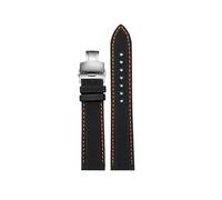 JVEIWAD Reloj deportivo de cuero y lona de nailon y fibra de buceo for hombre, 20, 21, 22, 23 y 24mm, botón de mariposa Compatible con TAG Heuer Racing F1(Black orange-Silver,20mm)