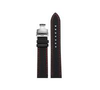 JVEIWAD Reloj deportivo de cuero y lona de nailon y fibra de buceo for hombre, 20, 21, 22, 23 y 24mm, botón de mariposa Compatible con TAG Heuer Racing F1(Black red-Silver,24mm)