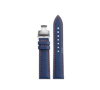 JVEIWAD Reloj deportivo de cuero y lona de nailon y fibra de buceo for hombre, 20, 21, 22, 23 y 24mm, botón de mariposa Compatible con TAG Heuer Racing F1(Blue orange-Silver,21mm)