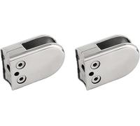 JvFbjLF 2 Abrazaderas de Vidrio de Acero Inoxidable, Soporte de Vidrio Redondo, Clips de Vidrio for barandillas de Escalera, Abrazadera de Estante de Vidrio, Abrazadera de Piso de Vidrio
