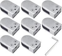 JvFbjLF 8 Abrazaderas de Vidrio duraderas Abrazaderas de Piso de Vidrio Redondas de Acero Inoxidable Soportes de Vidrio Soportes de Estante de Vidrio Ajustables Curvos
