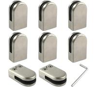 JvFbjLF 8 Piezas de Abrazaderas de Vidrio, Soportes de Vidrio, Abrazadera de Piso de Vidrio de Acero Inoxidable, Soportes de Estante de Vidrio Ajustables, Abrazadera de barandilla