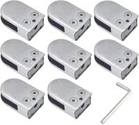 JvFbjLF 8 Piezas de Abrazaderas de Vidrio, Soportes de Vidrio, Abrazadera de Piso de Vidrio de Acero Inoxidable, Abrazadera de Estante de Vidrio Ajustable, Abrazadera de Espiga Curva