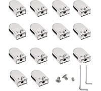 JvFbjLF Abrazaderas de Vidrio 14 Piezas Soporte de Vidrio Abrazadera de Estante de Vidrio Redonda de Acero Inoxidable Soportes de Vidrio Ajustables Abrazadera de Espiga