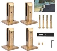 JvFbjLF Clip de Panel de Vidrio Cuadrado de Acero Inoxidable 304 for Cerca de Piscina, Cerca de balcón, Soporte de Poste de barandilla for balcón, jardín, terraza, pasamanos(200MM)