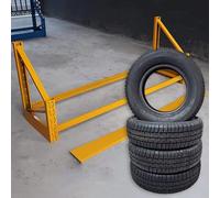 JvFbjLF De Almacenamiento de neumáticos múltiples for Garaje, Soporte for neumáticos de Montaje en Pared, Soporte for neumáticos Resistente for Garaje o Taller, Amarillo (sin neumáticos)