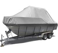 JvFbjLF Funda Oxford 210D for Yates de 11 a 24 pies, Color Gris, Protectora, for Remolque de lancha rápida, for Pesca, Funda for yate en Forma de V, for Barco, con Perforadora.(20~22ft)