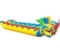 JvFbjLF Juego de Actividades de Barco dragón Inflable for Juegos de formación de Equipos, Juego de 1 Pieza(BLU,10 Seats)