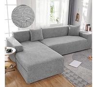 JvFbjLF La Funda elástica del sofá en Forma de L se Ajusta Perfectamente al salón, facilitando la Limpieza.