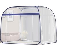 JvFbjLF Mosquitera de Tres Puertas for Cama Interior, Dosel for Cama, Tiendas de campaña, Espacio de privacidad Transpirable, Tiendas for Dormir de tamaño Doble(BLU,150 x 200 m)