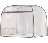 JvFbjLF Mosquitera de Tres Puertas for Cama Interior, Dosel for Cama, Tiendas de campaña, Espacio de privacidad Transpirable, Tiendas for Dormir de tamaño Doble(Grigio,150 x 200 m)