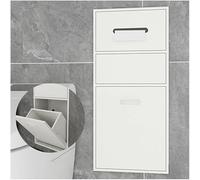 JvFbjLF Nicho de ducha de acero inoxidable impermeable, estante de almacenamiento de pared empotrado (blanco, 65 x 30 x 14 cm)