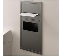 JvFbjLF Organizador de estante de ducha de acero inoxidable con cubo de basura integrado (gris, 60 x 28 x 13,5 cm)