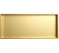JvFbjLF Organizador de nicho de Ducha Empotrado - Estante de Acero Inoxidable for Almacenamiento en el baño(Gold,28.3x12.5x4.9in)