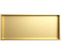 JvFbjLF Organizador de nicho de Ducha Empotrado - Estante de Acero Inoxidable for Almacenamiento en el baño(Gold,24.4x12.5x4.9in)