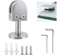 JvFbjLF Soporte de Vidrio Soporte de Vidrio 304 Soporte de Vidrio sin Taladro de Acero Inoxidable for mampara de Vidrio Puerta de Vidrio de baño Soporte de Estante de Vidrio Combinación