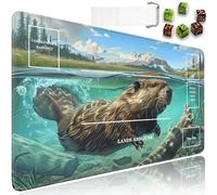 JVGFYNKL Tapete de juego MTG de 24 x 14 pulgadas, tapete de juego TCG con zonas, tapete de juego de cartas coleccionables Ultra Pro con bolsa de almacenamiento y 6 dados, para accesorios de tarjetas