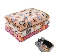 JVHLOV 3 Mantas de Cachorro de Perro Manta de Polar con Estampado de Huellas, Nobleza Manta para Perros, para Perros, Gatos, Conejos y Otras Mascotas