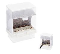 JVHLOV Comedero Transparente para Pájaros, Alimentador automático de Aves, contenedor de Comida para Semillas en Jaula, para la Mayoría de los Pájaros