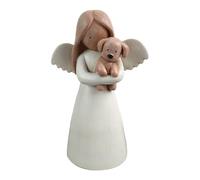 Jvjggag Angel Statue - Resin Angel Figurine | Holding Dog Sculpture, Decorative Tabletop Ornament with Friendship Meaning, Home Decor Accent For Living Room Bedroom Shelf Nightstand