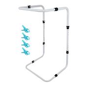 Jvjggag Blanket Lifter, Foot Blanket Support, Bed Sheet Frame, Adjustable Height Frame, Carbon Steel Structure, Home Hospital Use, 25.59-33.27 Inches, White Color, 1 Set with 4 Clips