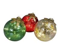 Jvjggag Bolas de navideños de - Centros de Mesa con iluminación LED Que Funcionan con Pilas de 12 cm de diámetro | Hecho de Vidrio, Elegante decoración navideña para Escritor