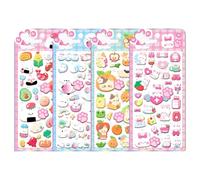 Jvjggag Bonitas calcomanías 3D, 4 hojas de calcomanías con estampado de patas, bonitas calcomanías de recompensa, para smartphone, cuaderno, cumpleaños, papelería, decoración, aula, negocios, profesor