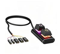 Jvjggag Botón De Encendido De PC,Accesorios De PC con LED RGB Y Dos Teclas Externas | Botón de Reinicio del Ordenador con Cable,para Oficina Hogar Estudio Juegos Programación Trabajo Hombres