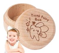Jvjggag Caja de recuerdos de dientes, Caja de hada de los dientes - Lindo soporte de madera para dientes perdidos,Regalo de recuerdo para niño niña, contenedor de dientes para cumpleaños, baby