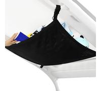 Jvjggag Car Roof Storage, Ceiling Cargo Net, Travel Organizer Bag, Double-Layer Mesh Design, High Load-Bearing Capacity, Road Trip Vehicle Interior Use, 35x25 Inches, Black, 1 Piece