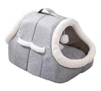 Jvjggag Cat Beds for Indoor Cats | Semi-Closed Winter Cat House Covered Cat Bed | Warm Cave Nest Indoor Cat House with Side Pocket for Pet Cats Kitten