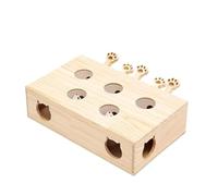 Jvjggag Cat Mice Toy, Interactive Cat Game, Wooden Hunting Toy, Mice Catching Toy, Interactive Wooden Catching Mice Gamefor Exercise and Play Simulated Hunting Toy for Cats for Indoor