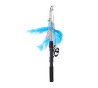 Jvjggag Cat Toy Fishing Pole, Retractable Wand Toy, 2-Section Long Cat Teaser, Flexible EVA Build, Interactive Training Game, Ideal for Indoor Cats, and Dogs, 15.75-28.35 Inches