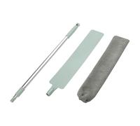 Jvjggag Dust Pan Brush, Extendable Duster, Microfiber Cleaning Tool, Adjustable Sweep Action, Multi- Utility, Bedroom Kitchen Workplace Use, 38.78x0.87x3.35 Inches, Gray, 1 Pack