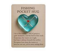 Jvjggag Fishing Hug - Heart Shaped Motivational Keepsake | Small Encouragement Cards for Anglers, Fishermen, Outdoor Adventure and Collectors for Birthdays or Father’s Day