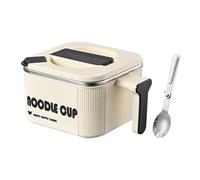 Jvjggag Instant Noodle Bowl - Stainless Steel Pot with Spoon Handle | Large Microwave Pasta Cooker for Soup, Kitchen Dorm Apartment Office Lunch Use by Adults and Teens