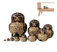 Jvjggag Muñecas Matrioshka para Niños - Juguete de Madera para Apilar con Diseños Animales,Muñecas Matrioshkas Rusas Tradicionales | para Niños Niñas Padres Coleccionistas de Arte Cumpleaños