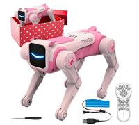Jvjggag Perro Robot con Inteligencia Artificial - Control Remoto 2.4GHz y Activación por Voz - Perros Robot Mascota Interactivos con IA,para Niños Y Niñas A Partir De 6 Años Juego, Aprendizaje,