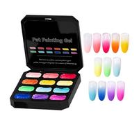 Jvjggag Pintura En Gel | Paleta Mezcladora Artística Hágalo Usted Mismo Sin Lavado | 12 Tipos de Colores en Gel para Uñas y Arte de Uñas | para Mujer, Señorita, Adolescente, Novia, Madre,
