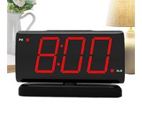 Jvjggag Reloj despertador LED, reloj de noche rojo giratorio, temporizador digital, elegante accesorio para el hogar, construcción portátil moderna para cocina, oficina, dormitorios y aulas