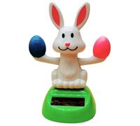 Jvjggag Solar Powered Dancing Bunny, Cute Easter Rabbit Figurine, Solar Dancing Toys, Bunny Car Shaking Head Dancer Doll, Swinging Bunny for Car, Office Desk, Spring Holiday Decorations