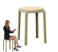 Jvjggag Stackable Stools for Adults, Dining Seating, Stacking Round, PP Space Saving Design, Classroom Chairs, Stools for Home, Restaurant Use, Compact and Practical Seating, Sturdy