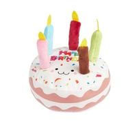 Jvjggag Stuffed Animals, Dog Toys, Teething Chew Toys, Birthday Cake Dog Toy, Interactive Squeaky Toys Designed for Dog Exercise and Playtime Plush Birthday Cake-Shaped for Small and Medium Dogs