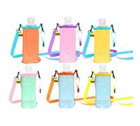 Jvjggag Water Bottle Bag, Bottle Sling, Lightweight Design Portable Carrier Breathable Mesh Secure Fit with Adjustable Strap, Drinking Container Pouch for Cycling, Picnic, 7.87x4.33inches
